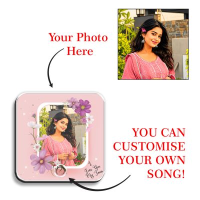 Personalized Musical Fridge Magnet Rechargeable Speaker with On/Off Button  Birthday Gift for Girlfriend, Daughter, Sister & Bestie  Memorable Gift Frame